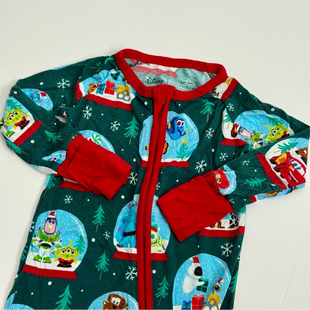 Disney Little Sleepies Pixar Christmas Pajamas - 6-12 Months Bamboo Zippy